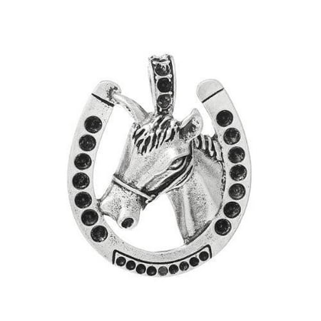 - Horse Head Horseshoe Pendant Necklace Charm