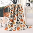 thumbnail image 4 of Halloween Pumpkins Bats and Spiders Blanket,Comfortable Soft Lamb Wool Throw Blanket,All Season,Warm Lightweight Blankets for Sofa Bed Couch Living Room Chair,50"x60", 4 of 4