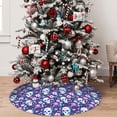 thumbnail image 4 of KLL 48" Christmas Tree Skirt Skull Purple Flower Xmas Tree Skirts Mat for New Year Xmas Holiday Party Indoor Outdoor Home Decoration, 4 of 5