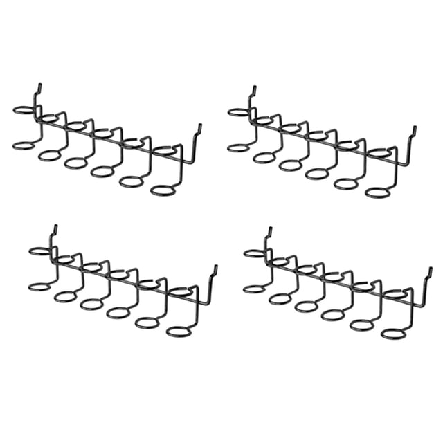 4 Pcs Support de Tournevis Support Multi-Outils pour Panneau Perforé Accessoire Accessoires pour Panneau Perforé Support Multi-Anneaux pour Panneau Perforé, 4 x Crochet pour Panneau Perforé, Noir