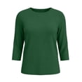thumbnail image 6 of Women's 3/4 Sleeve Crew Neck Loose Tunic Tops, Business Casual Spring Dressy Blouses | CSEONE,Green XL, 6 of 6