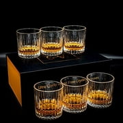 Scotch Over Vodka Whiskey Glasses-Premium 10oz Scotch Glasses Set of 6, Lined