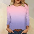 thumbnail image 2 of Staron Women Vintage Printed Sweaters Round Neck Long Sleeve Casual Soft Lightweight Fall Pullover Tops Pink XL, 2 of 7