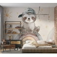 thumbnail image 5 of Kids Wallpaper Wall Mural - Little Sloth on a Rainbow, 5 of 5