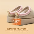 thumbnail image 6 of Dream Pairs Women's FuzzyEasy Genuine Suede Platform Slippers Warm Fluffy Slip-on Shoes for Winter Indoor & Outdoor Wear, 6 of 9