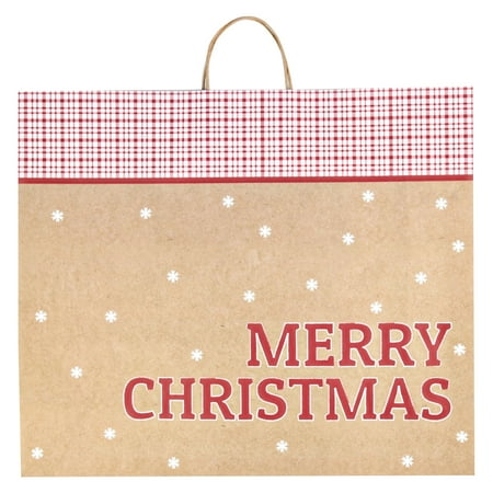 Holiday Time Kraft Jumbo Vogue Gift Bag Merry Cmas