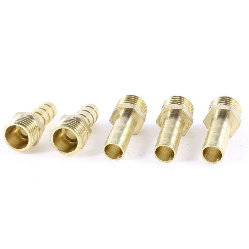 10 Pcs Brass 8mm Fuel Gas Hose Barb 1/4BSP Male Thread Coupling Fitting