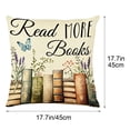 thumbnail image 2 of Book Lover Floral Pillow Cover, 18x18 Inch Letter & Vintage Book Decorative Cushion Case, Soft Breathable Polyester Throw Pillowcase for Reading Nook, Library, Living Room & Bedroom, C, 2 of 5