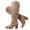 Beige 702, variant on Love Steetly Women's Extra Wide Calf Knee High Boots, Slouchy Ruched Shaft, Chunky Block Heel Side Zip Casual Winter Tall Boots.
