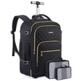 thumbnail image 1 of Mochila rodante BAGSMART para mujer de 17 pulgadas con ruedas negra, 1 of 7
