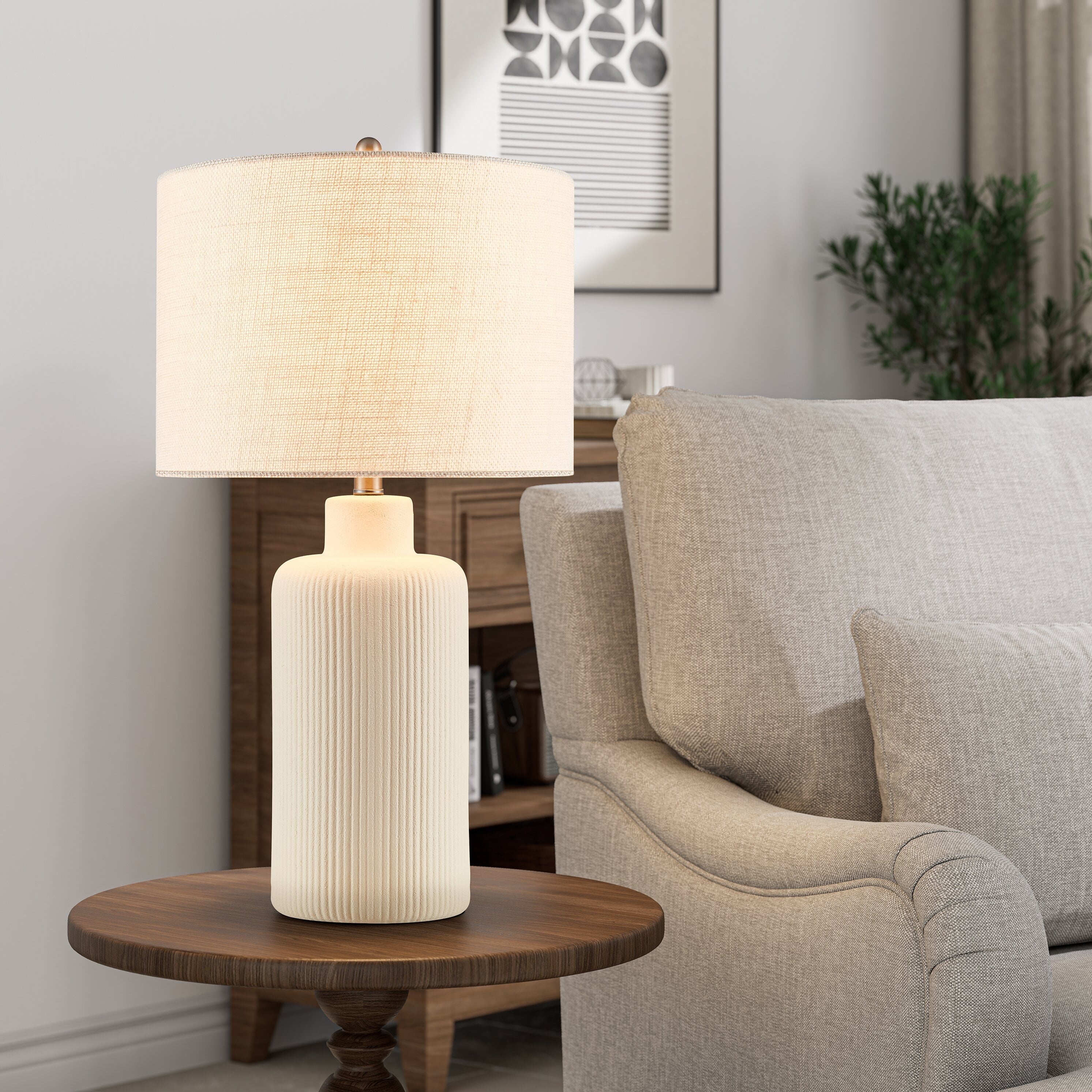 Safavieh Kencia 22.25 in. Polka Dot Table Lamp, Cream/Black
