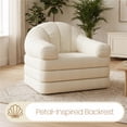 thumbnail image 5 of Yaheetech 2-in-1 Convertible Chair Bed Folding Sleep Chair Chenille Couch with Armrests Plush Bean Bag Chair for Living Room, Beige, 5 of 7