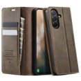 thumbnail image 2 of ShellTech Compatible with Samsung Galaxy A56 5G Flip PU Leather Case, Ultra-Thin Stitched Folio Book Wallet Cover with Kickstand, 2 Card Holders, Cash Slot, Magnetic Closure,Coffee, 2 of 15
