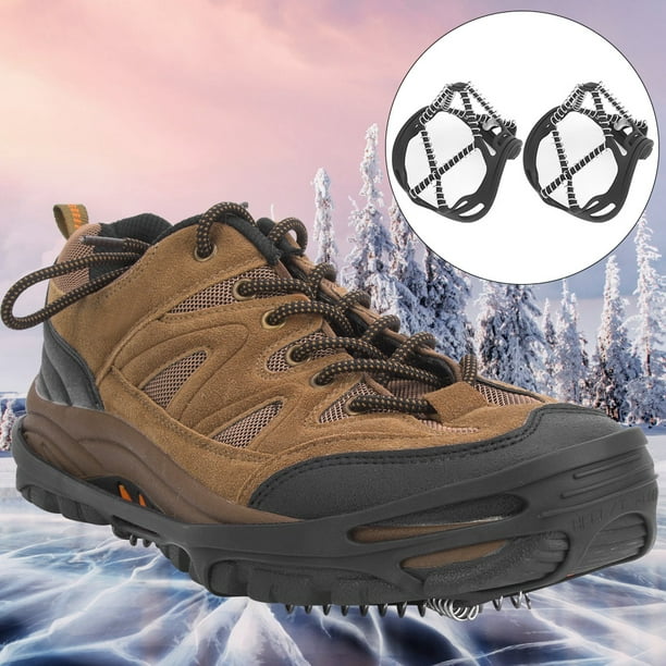 Crampons à neige poignées pour bottes chaussures antidérapantes 19 crampons  poin