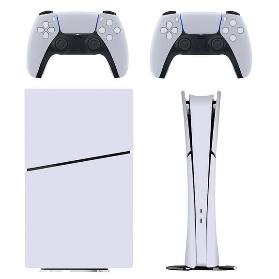 Skin Sticker for PS5 Slim / Pro / Standard Disc / Digital Edition Console and Controllers Decals for PlayStation 5 Glitter WHITE