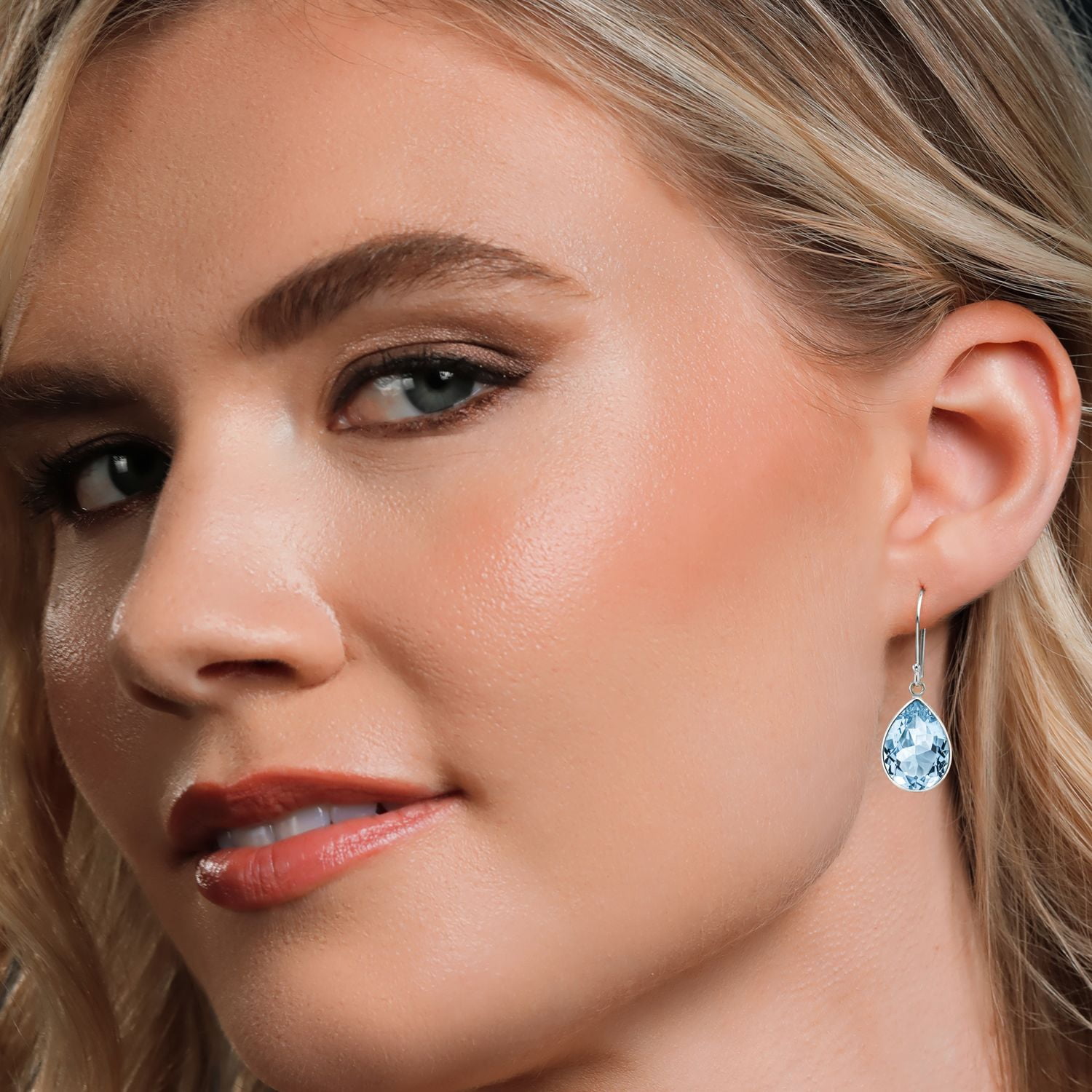 Gem Stone King 6.00 Cttw Swiss Blue Topaz Earrings in 925 Sterling Silver | Pear Shaped 12X9MM | Gemstone Birthstone | Drop Dangle Teardrop Earrings for Women