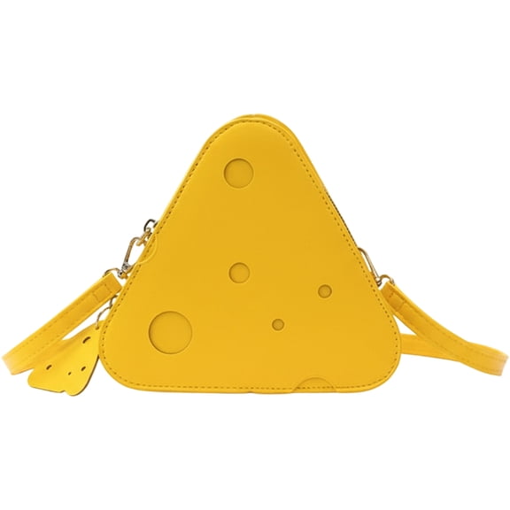vlrwzc Cheese Shaped Crossbody Bag, Creative Mini Shoulder Bag Women Fashion Handbag PU Leather Wallet Purse