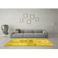 thumbnail image 3 of Ahgly Company Indoor Round Patchwork Yellow Transitional Area Rugs, 5' Round, 3 of 4