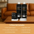 thumbnail image 5 of Furniture Clinic Large Leather Care Kit | Leather Cleaner + Conditioning Protection Cream for Furniture | Two 17oz Bottles + 1 Sponge & 1 Cloth | Restore Leather Couches, Car Seats, Jackets, & Boots, 5 of 10
