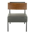 thumbnail image 5 of Fiji Contemporary Accent Chair in Grey Faux Leather with Walnut Wood Accent by LumiSource, 5 of 7