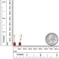 thumbnail image 6 of Gem Stone King 14K Yellow Gold Red Created Ruby Earrings for Women | 2.00 Cttw | Gemstone July Birthstone | Pear Shape 7X5MM, 6 of 6