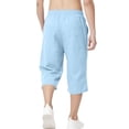 thumbnail image 7 of Miluxas Boys Capri Pants Summer Baggy Casual Beach Capris Lightweight Solid Drawstring Elastic Waist Yoga Trousers Blue 14-15Years, 7 of 7