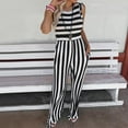 thumbnail image 2 of IROINNID Sleeveless Jumpsuit For Women Full-Length Diamond Striped Jumpsuit Casual Wide Leg Pants Jumpsuit, 2 of 7