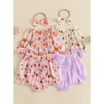 thumbnail image 3 of Michellecmm  Baby Girls 2Pcs Halloween Outfits Frill Smocked Romper with Headband, 3 of 9