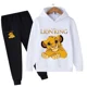 thumbnail image 3 of Conjunto de chándal infantil El León, sudadera, camiseta y pantalones, ropa deportiva, ropa para niños y niñas, ropa para niños, 2 piezas, 3 of 5