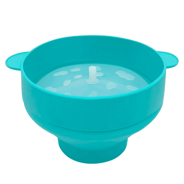 Popcorn Microwave Silicone Foldable Kitchen Easy Tools DIY Popcorn Bucket Bowl Maker with Lid,Light Blue