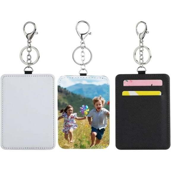 20 Pcs Sublimation Blank Work Card Holder Rectangle Portable Leather Transportation Card Holder