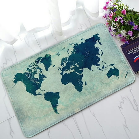 Vintage Floor PHFZK Watercolor Doormat, Vintage World Map Doormat Outdoors/Indoor Doormat Home Floor Mats Rugs Size 30x18 inches ()