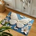 thumbnail image 6 of Beautynvta Butterfly-Themed Bath Rug for Bathroom, 3D Butterfly Printed Floor Mat, Winter Butterfly and Flower Pattern Decorative Bath Mat, Non-Slip Washable Carpet, 23.6x15.7 Inch, 6 of 6