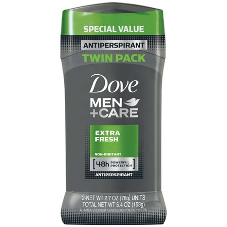 Dove Men+Care Antiperspirant Deodorant Stick Extra Fresh 2.7 oz, Twin