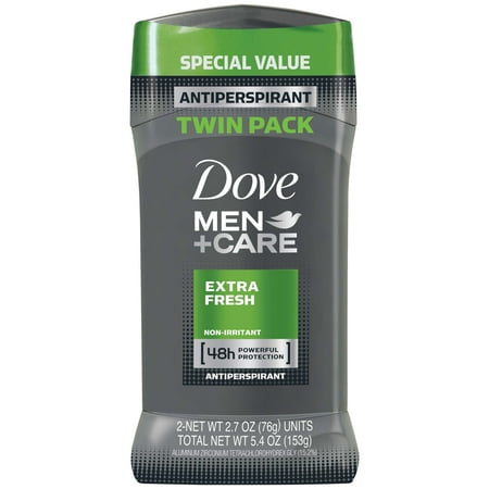 Dove Men+Care Antiperspirant Deodorant Stick Extra Fresh 2.7 oz, Twin Pack