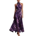thumbnail image 2 of EliteGoogv Womens Floral Dresses Sleeveless Backless Long Dresses For Women Relaxed Loose Fit Irregular Hem Summer Dresses Beach Vacation Wedding Guest Dresses Purple, 2 of 7