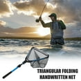 thumbnail image 2 of Folding Fishing Net Anti-slip Telescopic Aluminum Handle Fine Mesh Professional Angling Triangle Retractable Fish Landing Net Catcher Fishing Supplies, 2 of 6