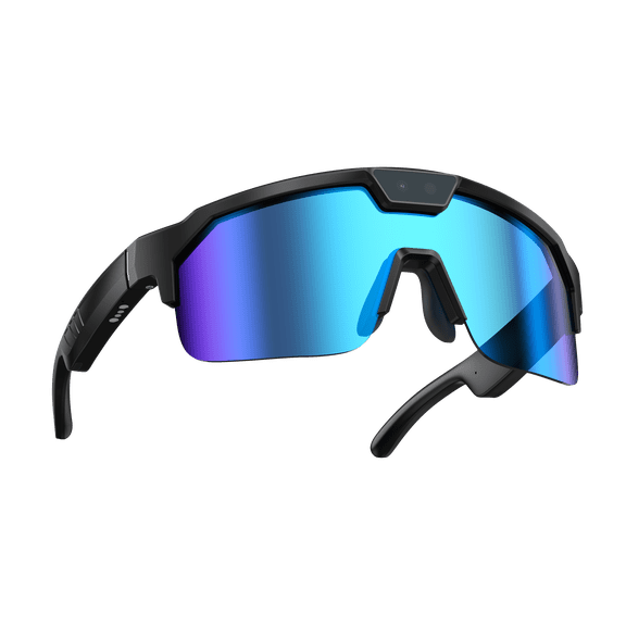 Smart Glasses for Cycling with Camera, WiFi Transfer, Voice Assistant, LED Light, Photo and Video Recording