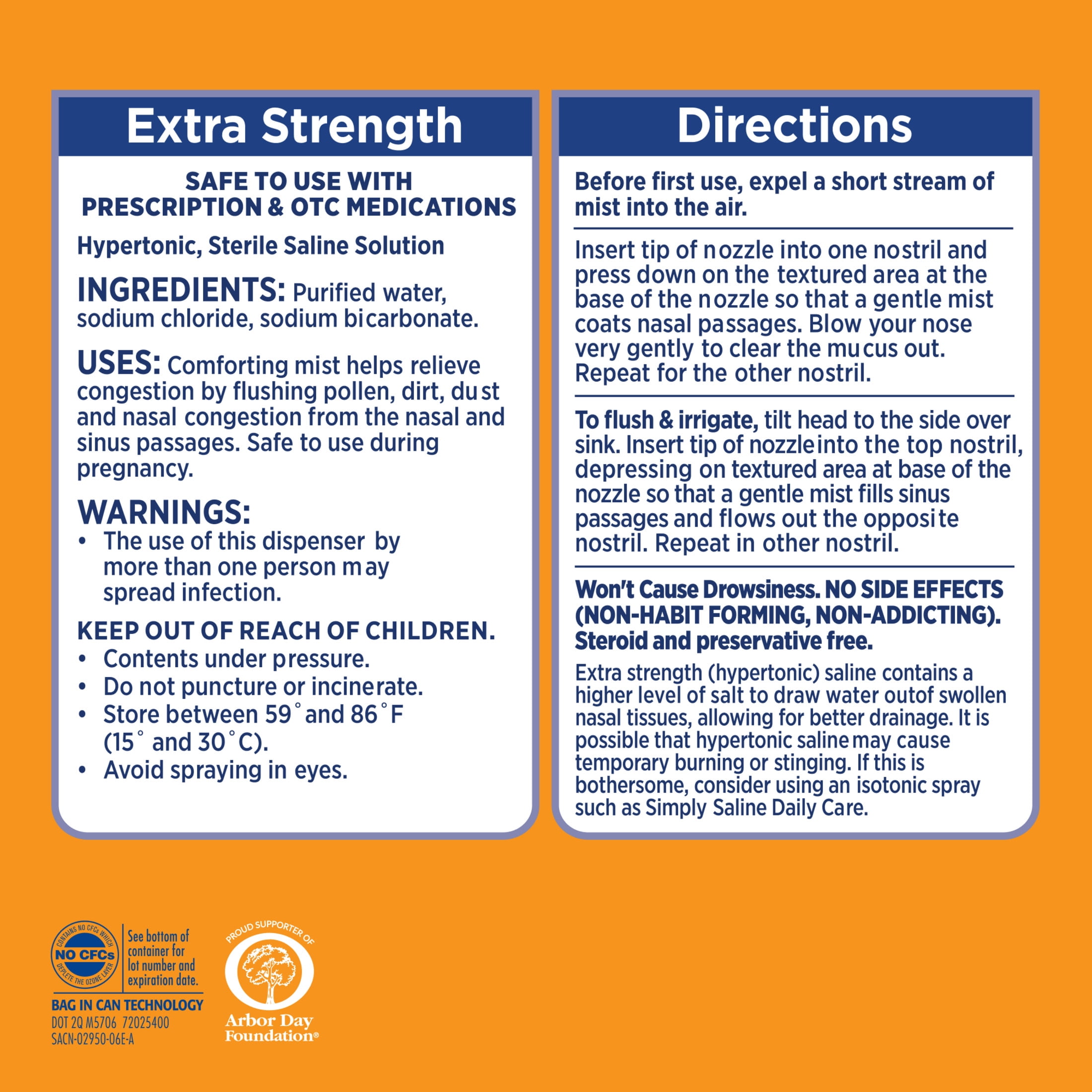 ARM & HAMMER Simply Saline Extra Strength Nasal Mist 4.6oz- Instant Relief for SEVERE Congestion- three 4.6oz Bottles