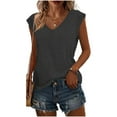 thumbnail image 3 of MORTTIC Women's 4-Pack V-Neck Cap Sleeve Tank Tops, Casual Loose Fit Basic T-Shirts for Summer Daily Wear, 3 of 6