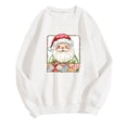 thumbnail image 4 of Women’s Retro Santa Claus Graphic Christmas Sweatshirt Long Sleeve Holiday Pullover Top Festive Xmas Shirt Soft Casual Sweatshirt for Cozy Seasonal Celebrations, 4 of 4