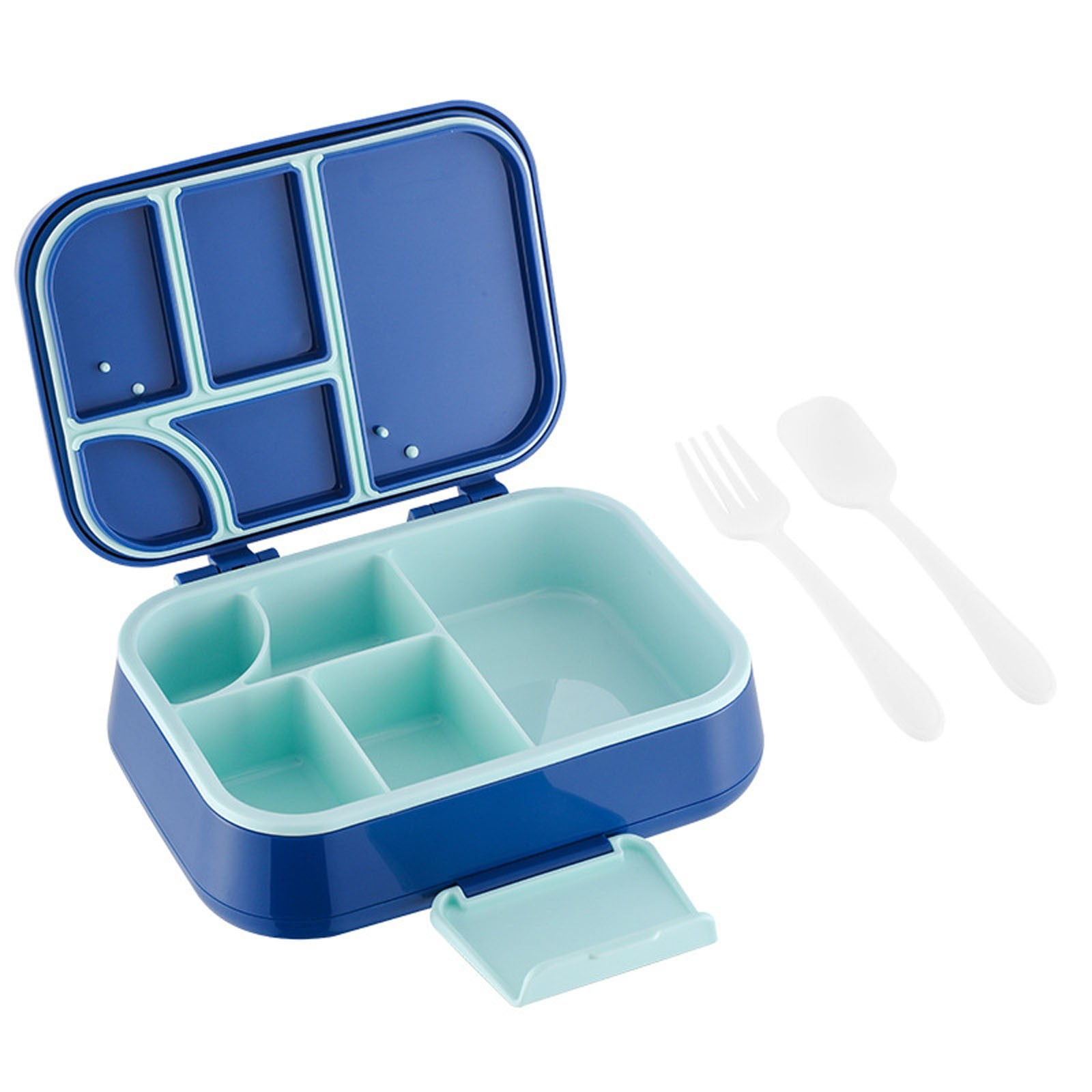 Boîte Lunch Bento étanche 5 Compartiments Avec Couverts Micro-ondable