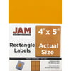 "JAM PaperÃ‚ Labels, Shipping Address Labels, Extra Large (4"" x 5""), Neon Fluorescent Orange, 4 Labels per Page/120 Labels Total"