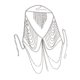 thumbnail image 4 of Cadena Del Cuerpo De Tono Plateado Arnés De Longitud Ajustable Con Cadena Fina Collar De Múltiples Hileras Borla Para Accesorio De Bikini, 4 of 8