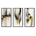 thumbnail image 2 of Designart "Transitional Black Shapes I" Animals Framed Wall Art Set Of 3 - Black Abstract Shapes Frame Gallery Set For Office Decor, 2 of 6