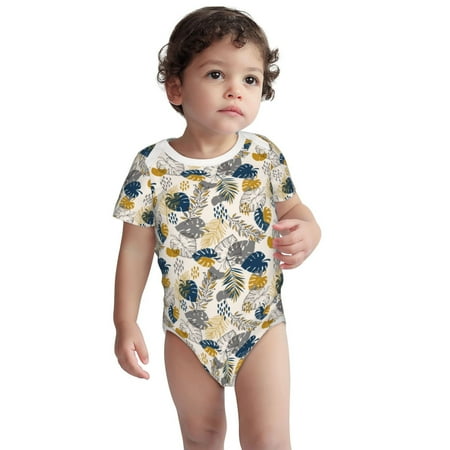 

Fotbe Hawaiian Style Pattern Unisex-baby Short-sleeve Bodysuit Short Sleeve Bodysuits One-piece 100% Organic Cotton for Infant Baby Boys Unisex-3 Months