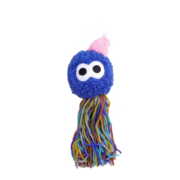 Yarn Ball Cat Toy Hanging Design, Self Play Wand Toy for Indoor Kitten Adult Cat to Bat And Chew, Soft Yarn for Daily Play