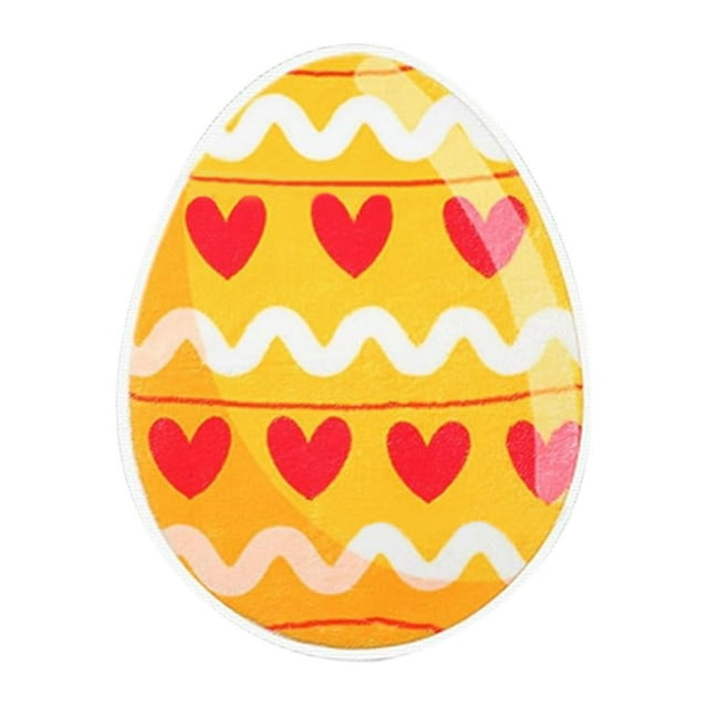 Binwennn Rugs Living Room Fuzzy Rug for Bedroom Small Throw Blanket Easter Bunny Egg Shaped Carpet Easter Bunny Doormat Washable Cartoon Bunny Carpet With Rubber On The Back Can Be