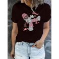 thumbnail image 1 of Haut à Manches Courtes Femme T-Shirt Mode Décontractée Col Rond T-Shirt à Manches Courtes, Imprimé Dessin Animé Créatif, Haut d'Été Confortable, Mélange Polyester, Toutes Saisons, Vêtements de Sport Décontractés pour Femmes, 1 of 6
