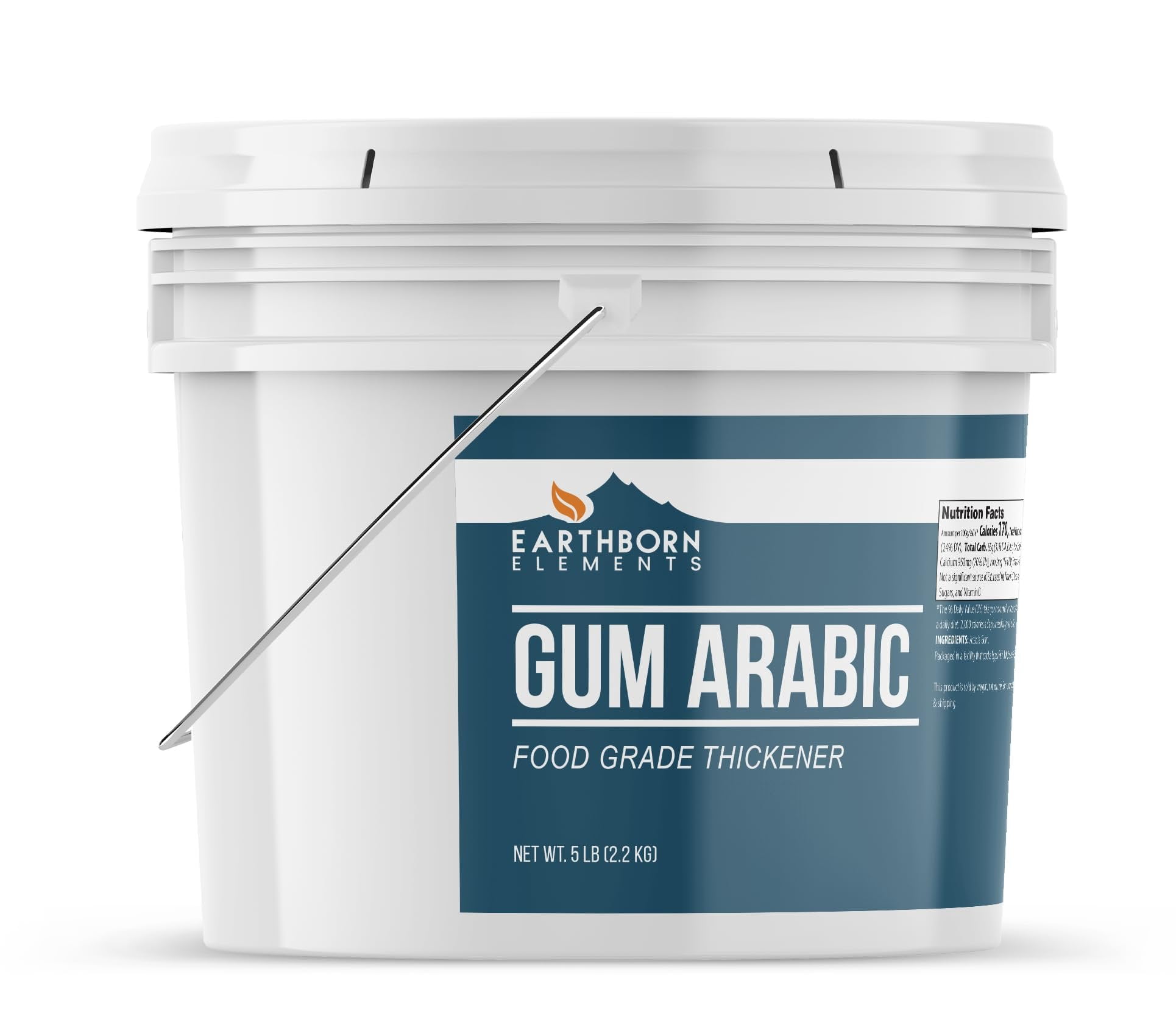 Earthborn Elements Gum Arabic 2 Gallon Bucket, Acacia, Multitude of Uses, Resealable Bucket